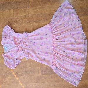 LoveShackFancy Target Fleur Pink Midi Dress Size 2